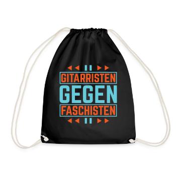 Gitarristen gegen Rassisten Punk Antirassismus - Turnbeutel - Schwarz - Vorne