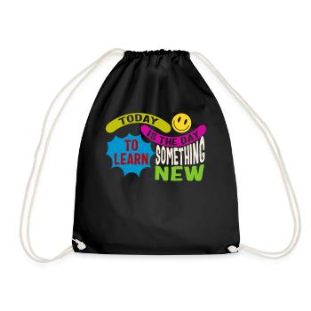 Chemise Positivity, aujourd’hui est le jour pour apprendre le tee, - Sac de sport léger - noir - Devant