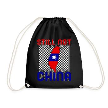 Taiwan Shirt, Still Not China Flag Map Art Tee, - Drawstring Bag - black - Front