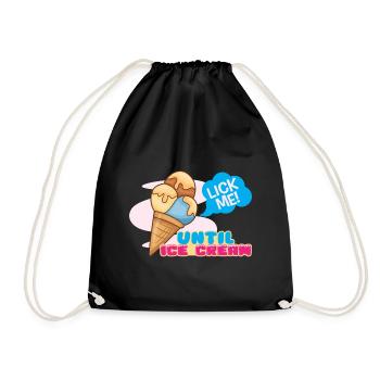 Eiscreme logo Sommer Softeis Geschenkidee - Turnbeutel - Schwarz - Vorne
