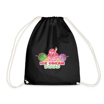 Eiscreme logo Sommer Softeis Geschenkidee - Turnbeutel - Schwarz - Vorne