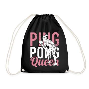 Ping Pong Spielerin Girl Frauen Damen Outfit! - Turnbeutel - Schwarz - Vorne