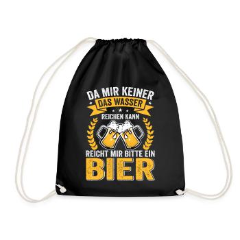 Lustiger Bier Spruch, Party Konzert Festival - Turnbeutel - Schwarz - Vorne