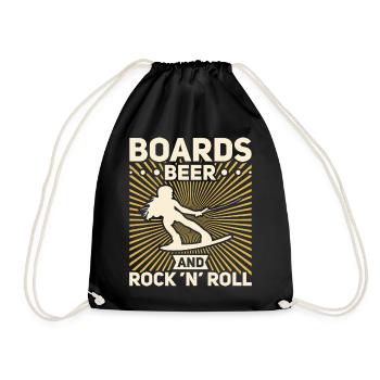 Rock and Roll Beer Festival Wakeboarding Wakeboard - Drawstring Bag - black - Front