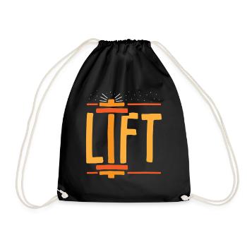 Lift Weightlifting Weightlifting Gym Workout - Drawstring Bag - black - Front