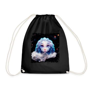 Süßer himmlischer Baby Löwe Leo Zodiac Universe Ra - Turnbeutel - Schwarz - Vorne