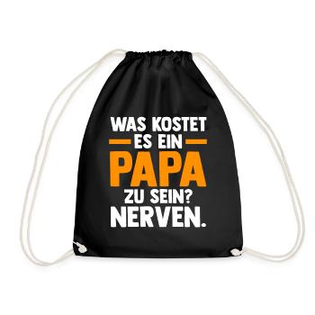 Vater Papi Papa - Turnbeutel - Schwarz - Vorne
