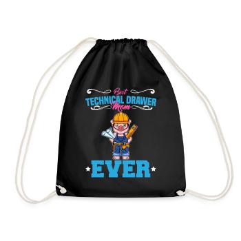 Best Technical Drawer Mom Ever Funny Archtect Gift - Turnbeutel - Schwarz - Vorne