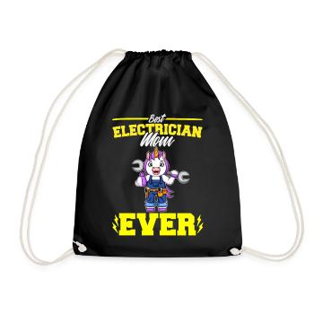 Best Electrician Mom Ever Electronic Technician - Drawstring Bag - black - Front