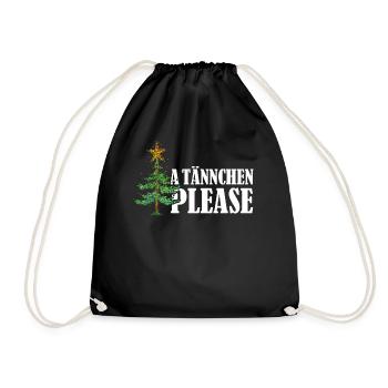 Ä Tännchen please Weihnachtsbaum Weihnachten Xmas - Turnbeutel - Schwarz - Vorne