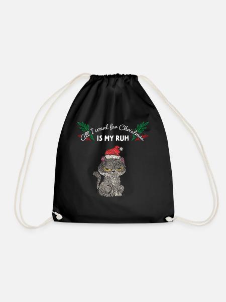 Katze Katzen Weihnachtsmuffel Anti Weihnachten - Turnbeutel - Schwarz