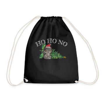 Weihnachtsmuffel Anti Weihnachten Katze Christbaum - Turnbeutel - Schwarz - Vorne