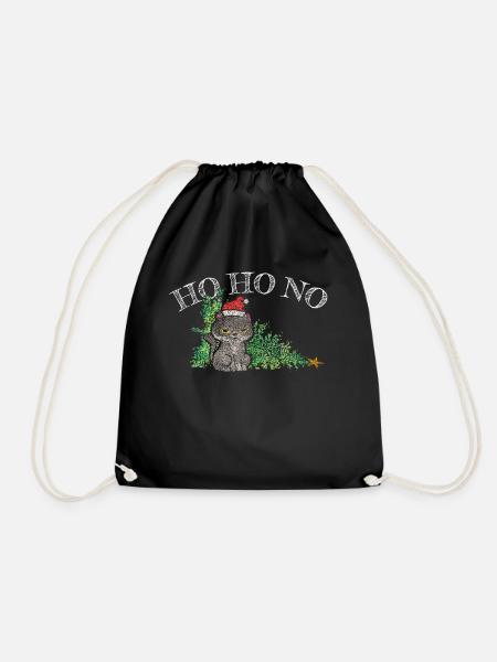 Weihnachtsmuffel Anti Weihnachten Katze Christbaum - Turnbeutel - Schwarz