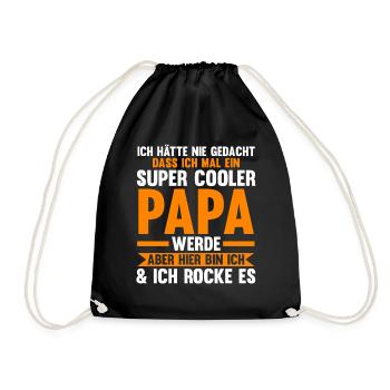 Vater Papi Papa - Turnbeutel - Schwarz - Vorne