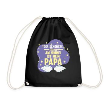 Vater Sohn Tochter Papi Papa - Turnbeutel - Schwarz - Vorne