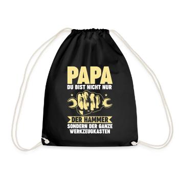 Vater Papi Garage Handwerker Schrauber Papa - Turnbeutel - Schwarz - Vorne