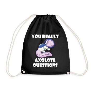 Astronaut Axolotl Funny Galaxy-Solar System-Ra - Drawstring Bag - black - Front
