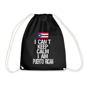 Je ne peux pas rester calme Je suis portoricain - Sac de sport léger - noir - Devant