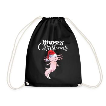 Joyeux Noël Axolotl Chapeau de Noël Drôle - Sac de sport léger - noir - Devant