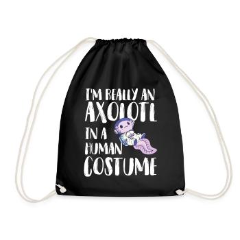 Axolotl Astronaut Space Earth Solar System Space - Drawstring Bag - black - Front