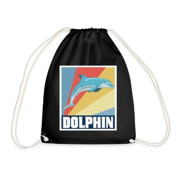 Delfin Wal Delfine Unterwasserwelt Maritime Welt - Turnbeutel - Schwarz - Vorne