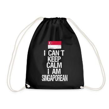 I can not Keep Calm I am Singapurer - Turnbeutel - Schwarz - Vorne