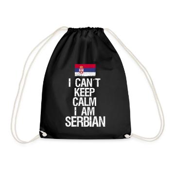 Je ne peux pas garder mon calme Je suis la Serbie - Sac de sport léger - noir - Devant