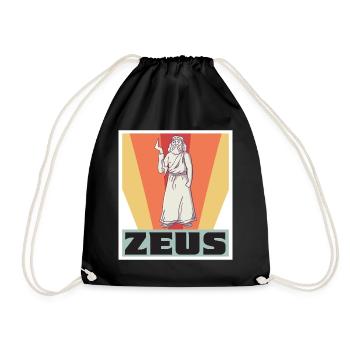 Zeus Retro Griechenland Gott Griechische Mythologi - Turnbeutel - Schwarz - Vorne