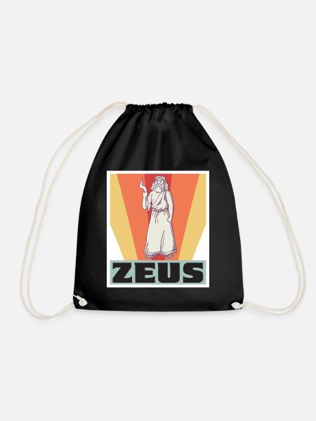 Zeus Retro Griechenland Gott Griechische Mythologi - Turnbeutel - Schwarz
