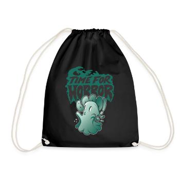 Horror Scary Ghost Halloween Party Night - Drawstring Bag - black - Front