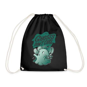 Ghost Don't Care Halloween Party Horror Boo - Drawstring Bag - black - Front