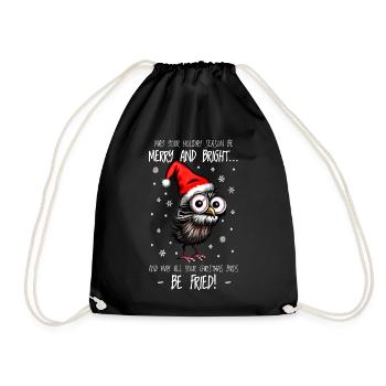 Oiseau de Noël Hibou de Noël Cadeau Hiboux de Noël - Sac de sport léger - noir - Devant