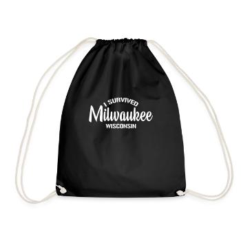 Ich habe Milwaukee Wisconsin überlebt - Turnbeutel - Schwarz - Vorne