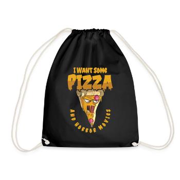 Halloween Pizza Monster Scary Pizza Liebhaber, - Turnbeutel - Schwarz - Vorne