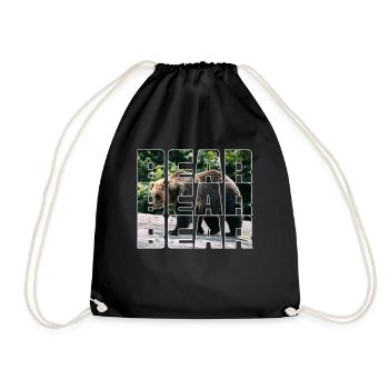 Bear - Drawstring Bag - black - Front