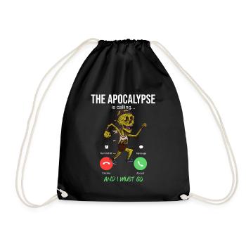 Apocalypse calls Zombie Running Runner Halloween - Drawstring Bag - black - Front