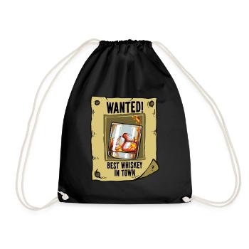 Wanted poster Drink Best Whiskey - Drawstring Bag - black - Front