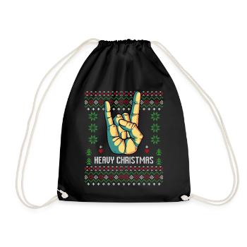 Pull de Noël moche Heavy Metal en méta - Sac de sport léger - noir - Devant