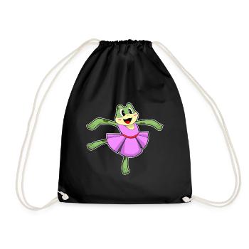Frog Ballerina Ballet Dance - Drawstring Bag - black - Front