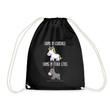 Living in Louisville Pride Kentucky Unicorn Love - Drawstring Bag - black - Front