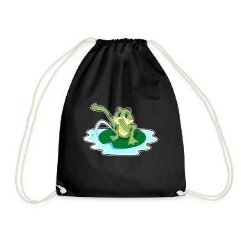 Frosch Toilette - Turnbeutel - Schwarz - Vorne