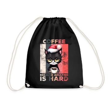 Le café parce que l’âge adulte est un café dur pour chat - Sac de sport léger - noir - Devant