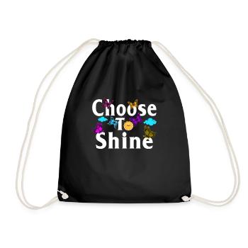 Chemise Positivité, Choisissez de faire briller le t-shirt papillon, - Sac de sport léger - noir - Devant