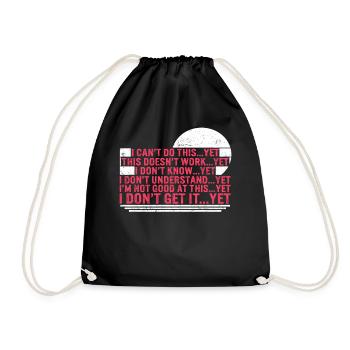 Positivity Shit, Can't Do This Yet Tee, Youth - Drawstring Bag - black - Front