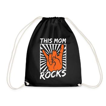 "This Mom Rocks" beste Mama, Mutter, Rock and Roll - Turnbeutel - Schwarz - Vorne