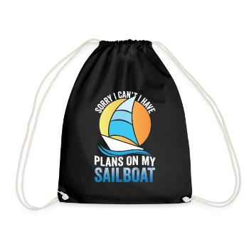 I have plans on my sailboat hobby sorry - Drawstring Bag - black - Front