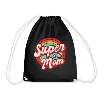 Retro Vintage Super Mom, 60s 70s 80s 90 Party - Sac de sport léger - noir - Devant