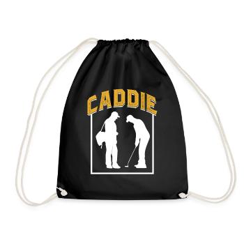 Caddie Beruf Golf Golfen Golfer - Turnbeutel - Schwarz - Vorne