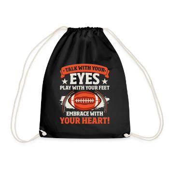 Valentine's Day Team Sports Game Coach Heart - Drawstring Bag - black - Front