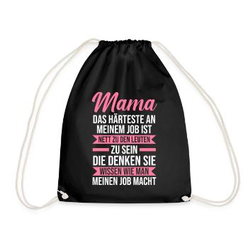 Mutter Mama - Turnbeutel - Schwarz - Vorne